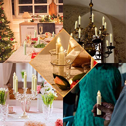 Mixaly 12 Pcs Flameless Window Candles - Ivory Battery Operated Led Taper Candles With Remote Updated Timer Function - Christmas Candles Warm White - Perfect For Wedding/Birthday/Party Decor #TOP2
