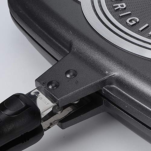 Double-Sided Portable BBQ Grill Pan, Flip Non-Stick Frying Pan Safe Anti-scalding Handle Double Omelette Pan Cookware Stove Square Pan with Original Silica Sealing Ring for Home, Outdoor, Barbecue 7 Gallery Image