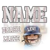 Custom Name Sticker Baseball Softball Helmet Decal Personalized Name Hard Hat Stickers Die-Cut Vinyl Transparent Sticker for Hard Hat Laptop Water Bottle Phone Cars Merchandise Decor Decal Gift Idea