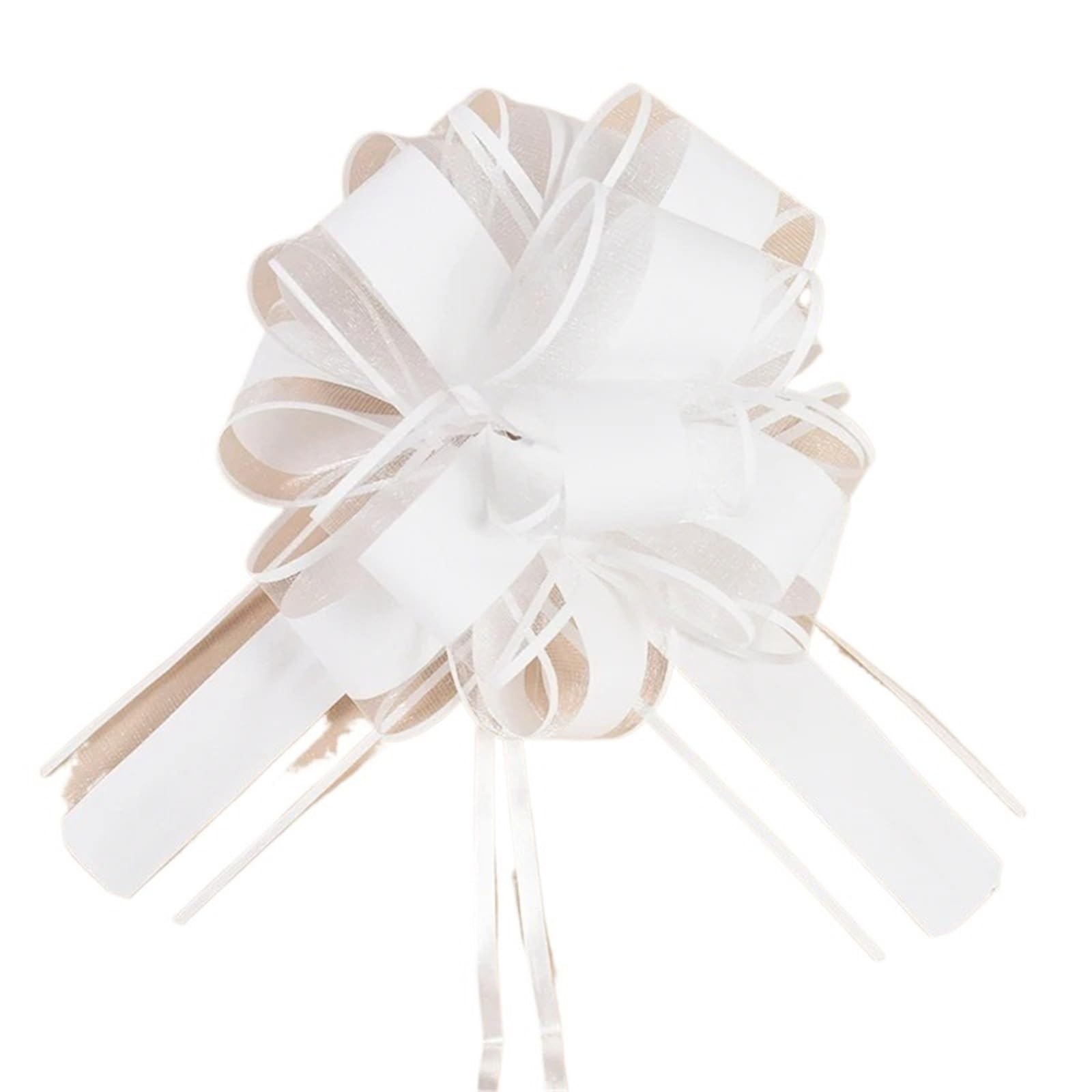 Fiocco Auto Matrimonio 10 Pezzi Bianco Decorazione Auto Matrimonio Nastro Tirare Fiocchi Nodo Festa di Compleanno Sedia Forniture avvolgimento Artigianato Fai da Te(White)