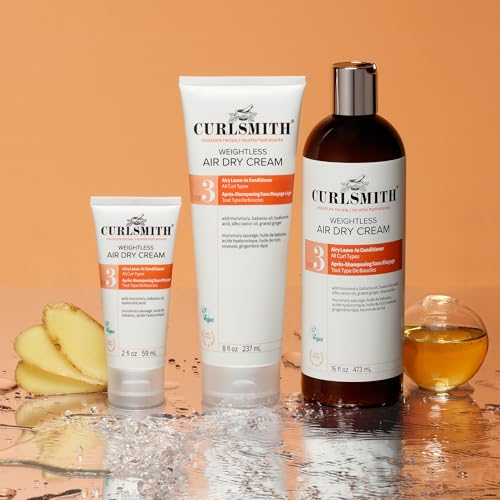 Image of Curlsmith - Weightless Air Dry Cream - Vegan Leave-In Conditioner for Any Hair Type, Smooths Hair (8 fl oz)