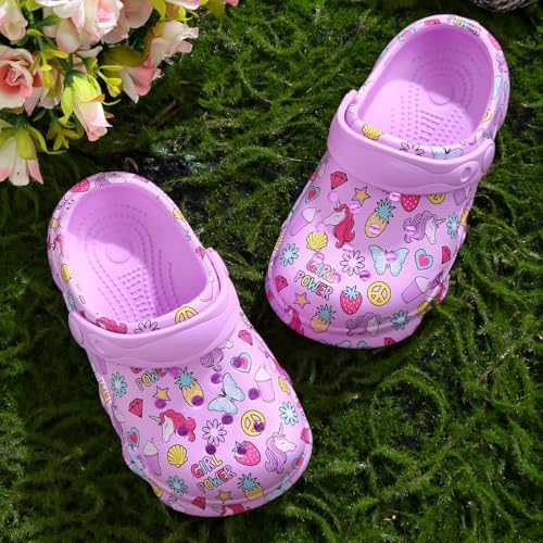 Image of Toddler Clogs for Girl Lightweight Kid Garden Clogs Breathable Slip-on Slides Sandals Slippers Children's Beach Water Shoes (jiaoma zi, 26)