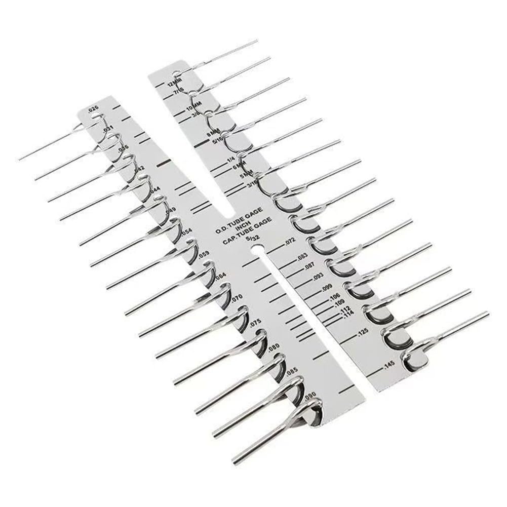 CT1101 - Calibro per tubo capillare in acciaio inox, misura diametri interni ed esterni, metrico e (0,007 mm-12 mm)
