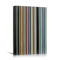 Canvas Wall Art Lined Patterns Abstract Colorful Geometric Hallway Minimalist Mixed Media Multicolor Patterns - 12x18 inches