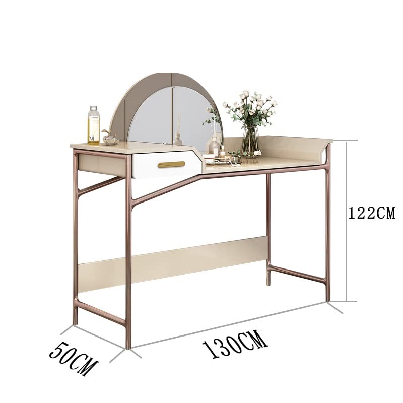 Amazon.com: OJDHNJKNJ Dressing Table Double Mirror Dresser Tan Stainless  Steel Simple Bedroom Makeup Table with Drawers Dressing Table with Mirror(B)  (A One Size) : Home & Kitchen