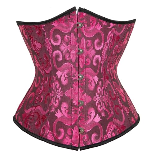 Large ceinture steampunk sous la poitrine : l'élégance du corset en satin vintage