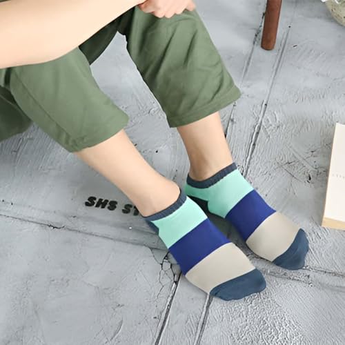 Image of MOMISY Men's Premium Cotton Cushion Ankle length Socks, (Multicolor) Pack of 5 (Free Size)
