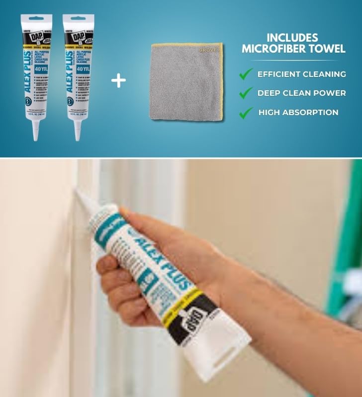 DAP Alex Plus Masilla Multiuso 5.5 oz Bundle con Paño de Microfibra miniatura 5