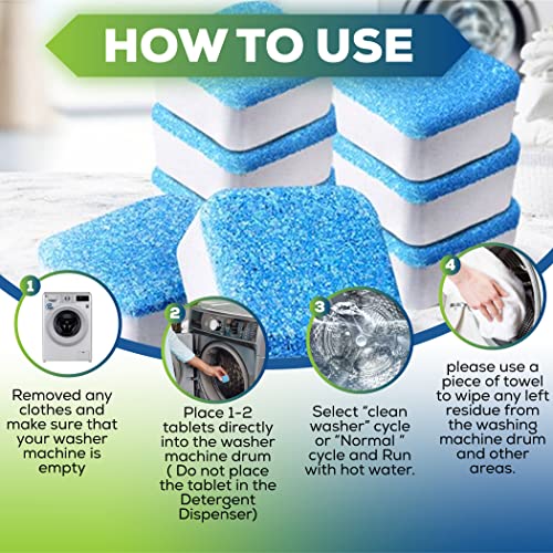 image for True Fresh Washing Machine Cleaner Tablets, 15 Solid Deep Cleaning Tab