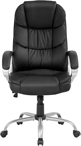 Miniatura 8 de Furniture of America Darcy - Silla de oficina ergonómica de respaldo alto, soporte lumbar, silla de escritorio ejecutiva de piel sintética, sillas