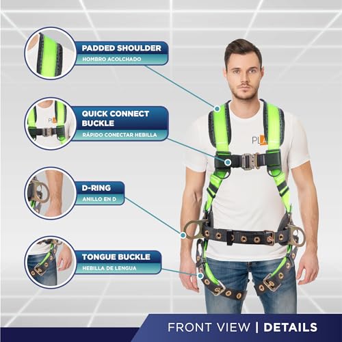 Image of Palmer Safety Hammerhead 5pt Safety Harness Back Padded, QCB Chest, Tongue Buckel Legs Straps, Back & Side D-Rings