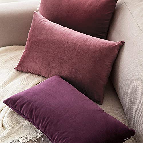 Image of Khooti Velvet Cushion Cover Pack of 1-18 inch x 28 inch / 46 x 71 cm - Jam - Soft Pillow Covers Cushion Case for Sofa Bedroom Livingroom Chair Car, Cushion Cover