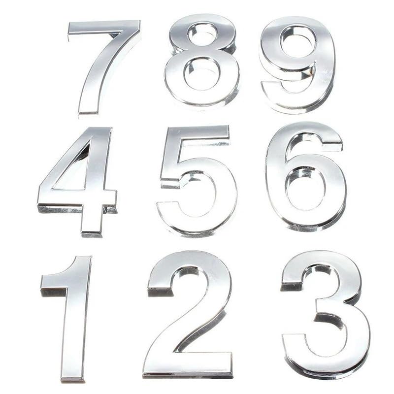 targhette con numeri civici, Targa adesiva con numeri 3D da 0 a 9 5 cm, for hotel, decorazione moderna for la casa(5)
