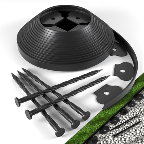 Landscape Edging Border Kit Includes 40 ft of Lawn Edging and 40 Spikes - image 1