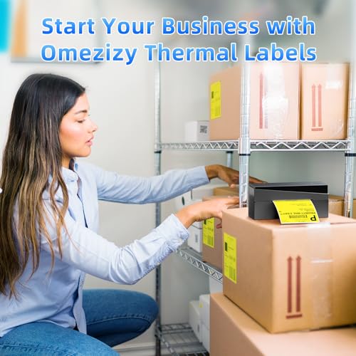 Image of 4x6 Thermal Labels, 1 Packs of 500 4x6 Fold Labels Yellow