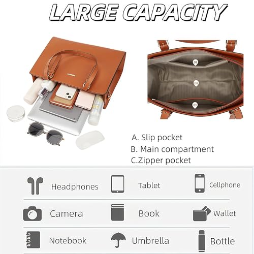 4pcs Purses and Handbags for Women Large Tote Bag Leather Shoulder Bag Satchel Purse Wallet Set4