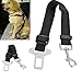 Cinturón de Seguridad para Perros, Lomire Cinturón Ajustable de Nylon para Trasportar Mascotas de Viajes Cinturón de Perros de Asiento de Coche Color Negro