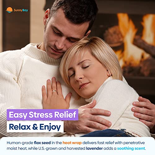 Sunnybay Microwave Heating Pad, Microwavable Heated Neck And Shoulder Wrap, Anti-Anxiety Weighted Moist Heat Or Ice Pack With Flaxseed And Lavender, Fsa Hsa Approved, 26X5 Inches, London #TOP4