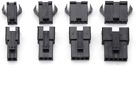 Xiaochen Electrical Connector Plug Socket Kit 200pcs 2/3/4/5 Pin Black Nylon Housing Terminals Set Male Female Connectors with Wings Hooks for Electronics Appliance