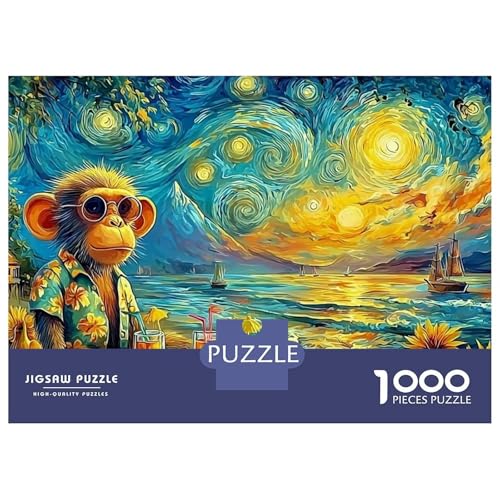 Rompecabezas de 1000 piezas Starry Monkey para relajarse en casa y decorar tu salón 2