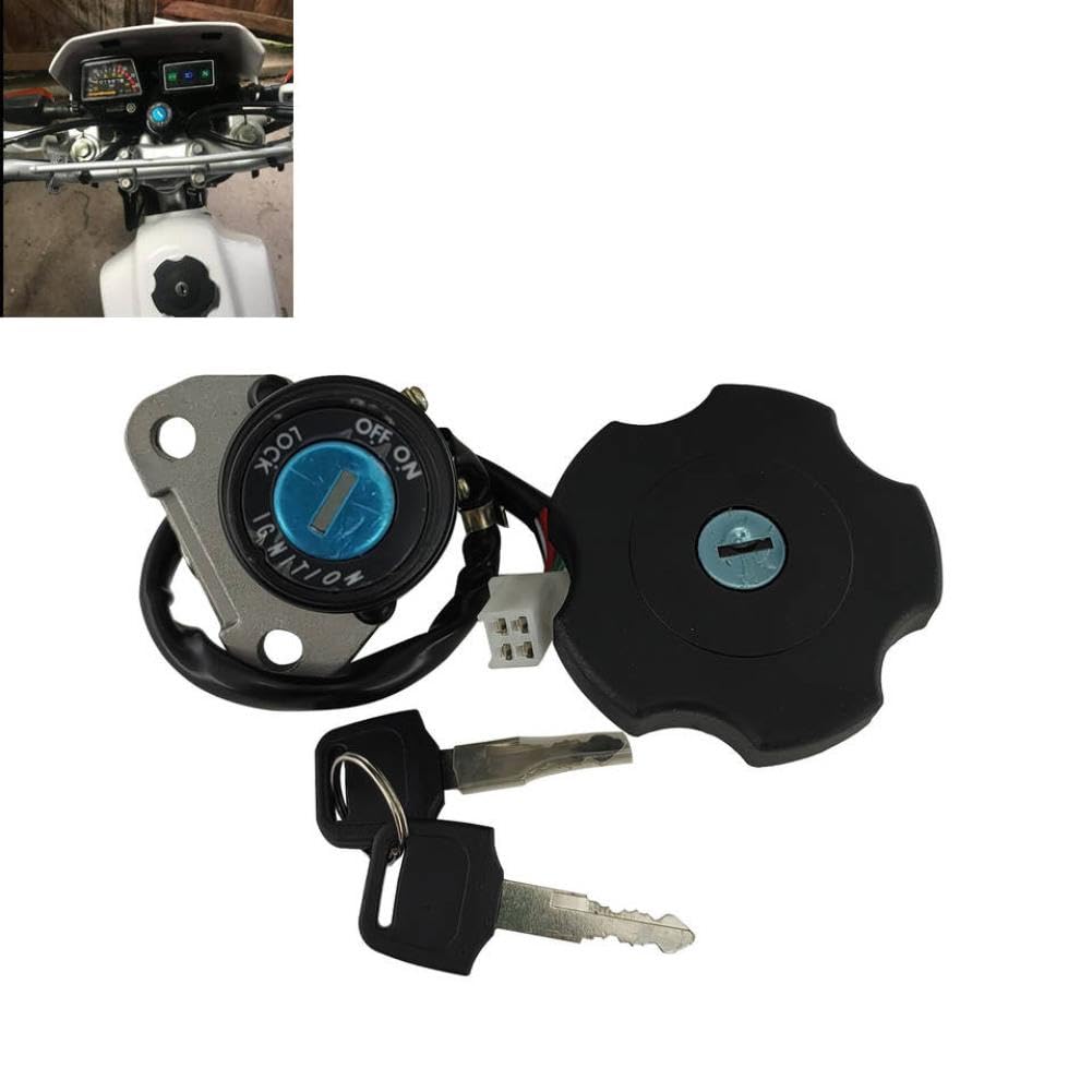 Gas Tank Fuel Cap Ignition Switch Lock Key Compatible With Automotive Motorcycle Parts XT600 1990 1991 1992 1993 1994 1995 XT225 DT200 DT200R 1991 1992 1993 1994 TW200 2003-2017
