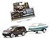 New 1:64 HITCH & TOW SERIES 4 - BROWN 2013 FORD EXPLORER AND BOAT WITH TRAILER Diecast Model Car By Greenlight