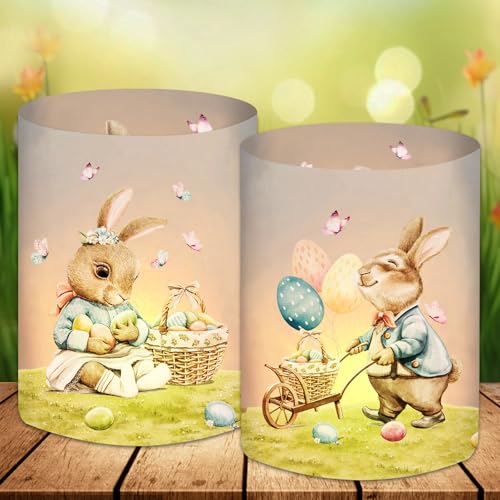 12 Windlicht Tischdeko, Ostern Deko Tisch, Modern Dekoration, Frühlingsdeko Osterdeko Innen, Deko...