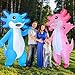 Couples Halloween Costumes for Adults Funny Inflatable Axolotl Costume for Adult Blow Up Costumes Blue and Pink Duo Costumes His and Hers Cosplay Party 2-Pack