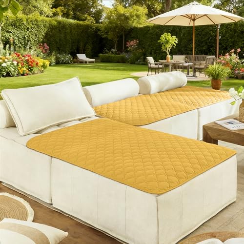 Image of gogobunny 100% Double-Sided Waterproof Dog Bed Cover Pet Blanket Sofa Couch Furniture Protector for Puppy Large Dog Cat, Reversible (40x50 Inch (Pack of 1), Dark Yellow /Light Yellow)