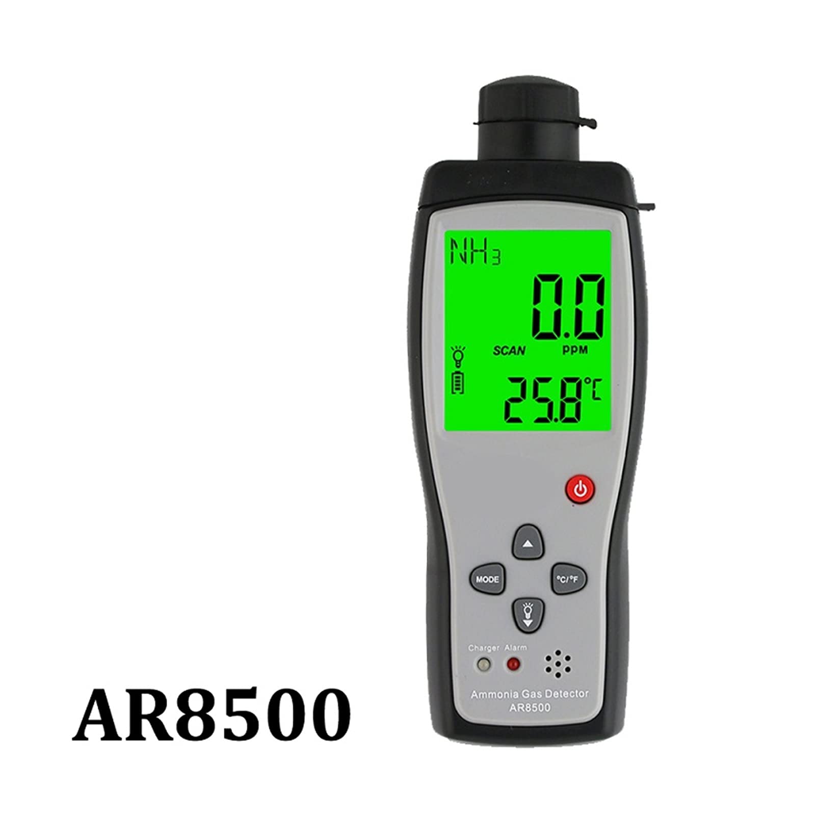 Monitor de calidad del aire Detector de gas amoníaco NH3 Analizador de gas medidor Tester Air Quality Monitor Handheld 0-10 0ppm Alarma de luz de sonido AR8500