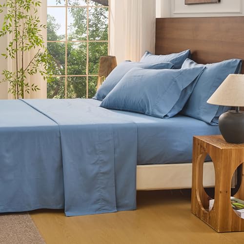 Image of Bedlifes 100% French Linen Queen Bedding Set - 18-24 inch Extra Deep, 4-Piece | Soft & Durable, Breathable & Cooling, Flax Linen Sheet, OEKO-TEX Certified, Moisture Wicking, Easy Care, Machine Washable