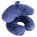 J & U Travel Pillow- For Airplane, Bus, Train & Car- Neck Support Cervical Pillow For Traveling, Sleeping & Office - Best Solution For Relief From Neck Pain Soft & Comfy-Blue
