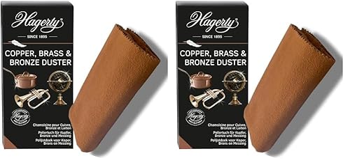 Hagerty Copper, Brass & Bronze Duster Chiffon pour Le cuivre, Le Laiton et Le Bronze 36 x 55 cm I Chamoisine imprégnée 100% Coton I Nettoyage antioxydant I Idéal pour polir, Nettoyer et Entretenir