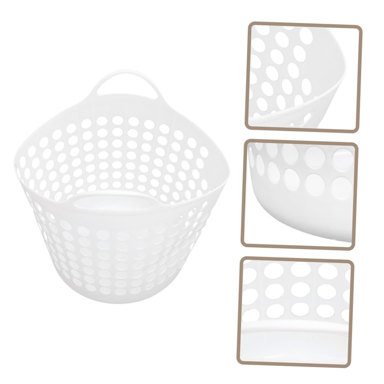 Cesto Portabiancheria Manici 40l in PE Bianco per Bagno