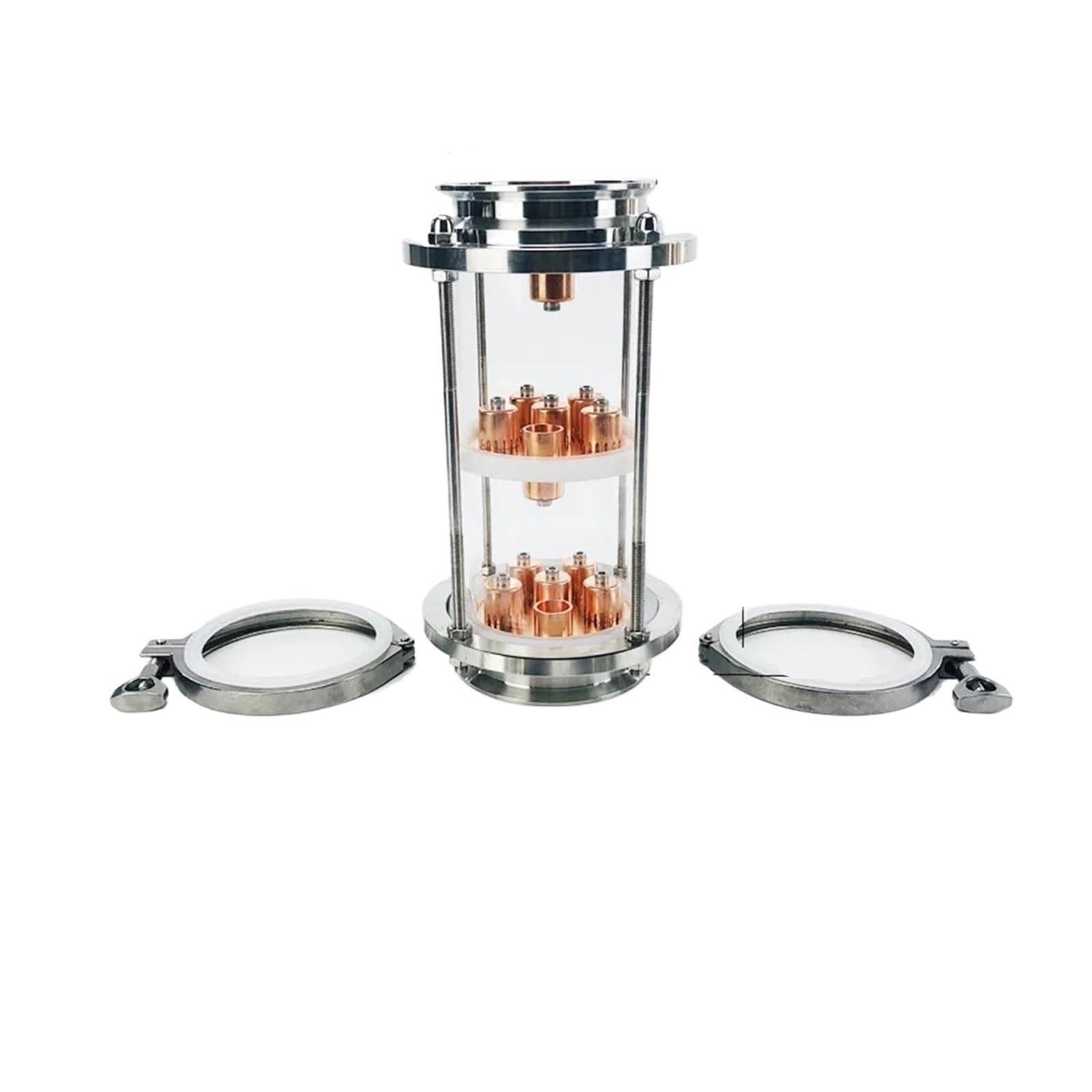 Colonna for Lenti di Distillazione Colonna di distillazione OD119 da 4" (102 mm) con 3 Piastre a Bolle in Rame, Set di rettifica in Vetro a 3 Strati(Set 1)
