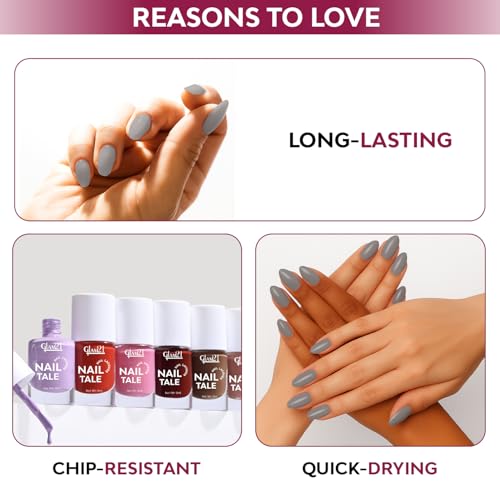 Image of Glam21 Nail Tale Nail Polish | Glossy Gel Finish | Rich Pigmentation | Chip Free | Quick Drying Formula | Long Lasting Nail Polish for Women | 9ml | Shade-09