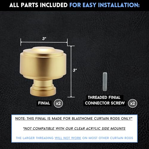 BLASTHOME® Luxury Layers Knob Finials, Set of Two, Brushed Gold by BLASTHOME - Used condition - Image 4
