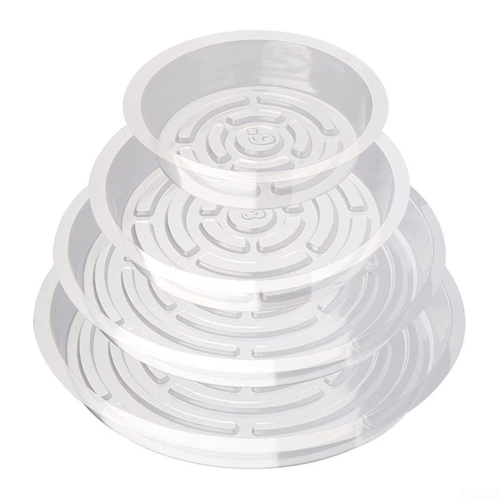 SPORTARC Transparente transparente Pflanzen-Untersetzer, dicker Kunststoff, Blumentopf-Tropfschalen für Innen- und Außenpflanzen, Garten-Untertassen, Blumentopf-Untersetzer, Tabletts – 15,2 cm, 24