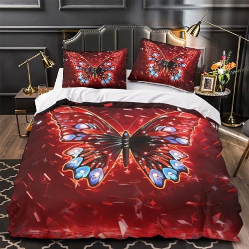 Parure de lit papillons 3D microfibre de qualité supérieure parure 200x200cm avec zip - 4