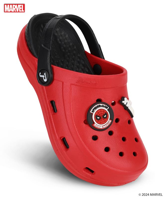 Image of PARAGON Marvel Spiderman EVMK8013K Kids' Casual Clogs | Stylish Clogs for Kids with Durable Sole, Cushioned Foot Support & Sturdy Build | Ideal for Outdoor Use