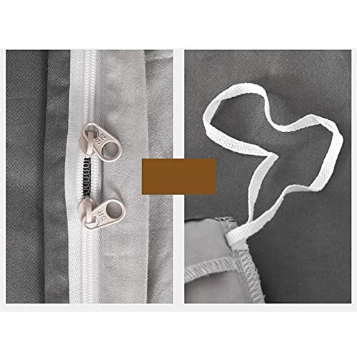 Housse de couette 100% coton gris parure de lit premium - 6