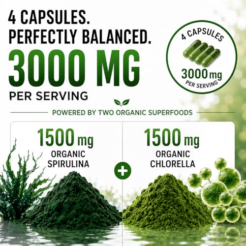 HCL Herbal Code Labs Chlorella Spirulina Capsules