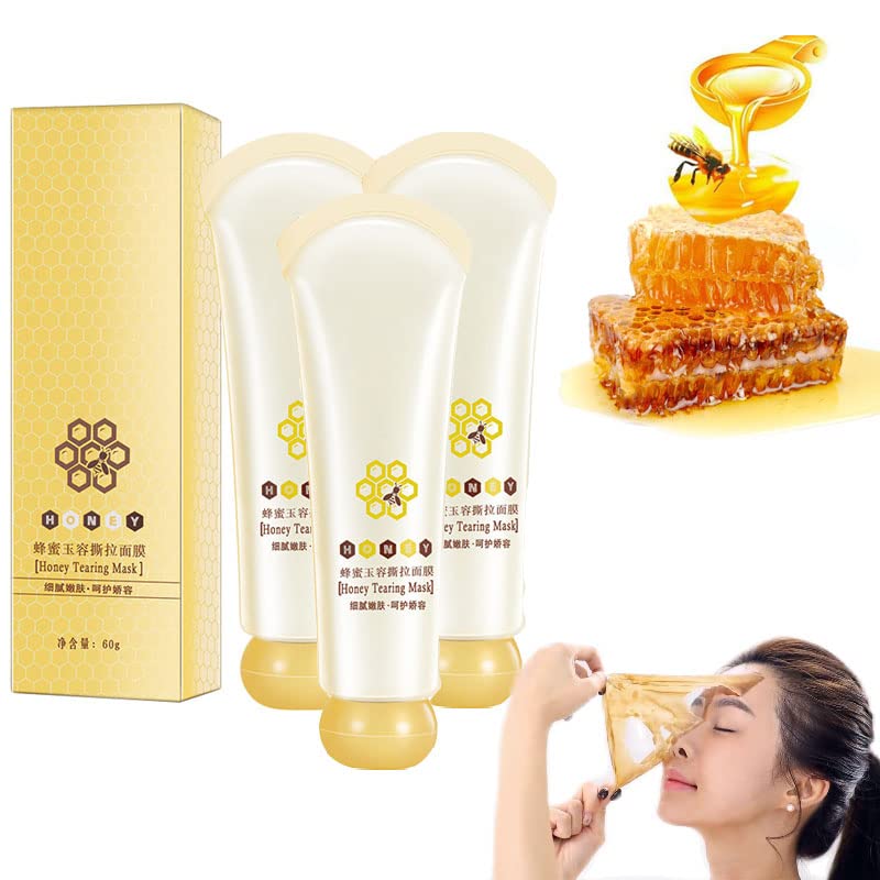 Honey Tearing Mask Peel, Oil Control Blackhead Remover Honey Tearing Peel Mask Off Dead Skin Clean Pores, Honey Mask Peel Off Face Mask Blackhead Remover Mask (3pcs)