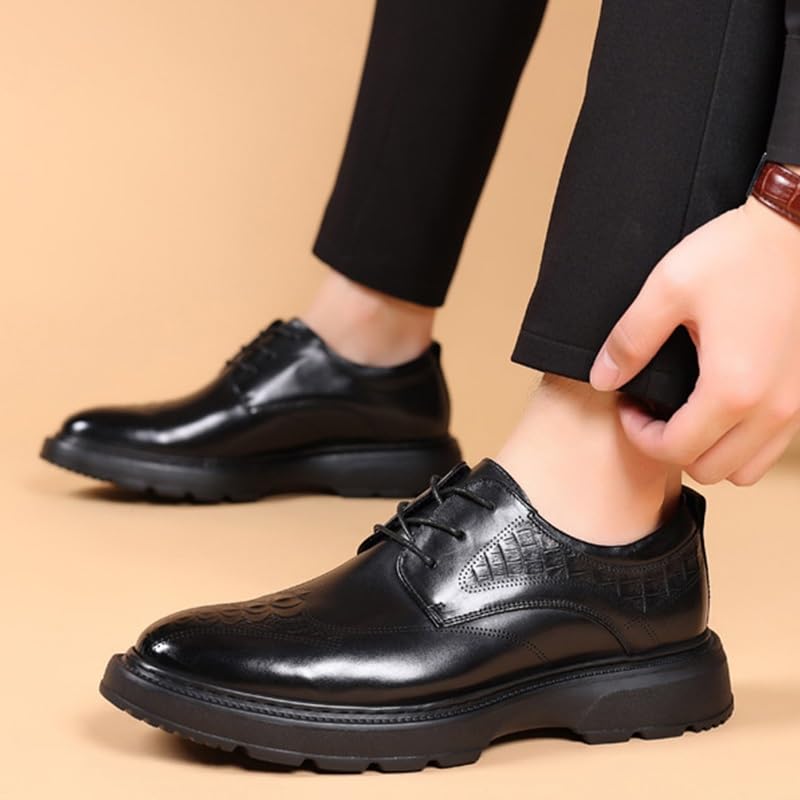 Men's Dress Shoes Classic Patent Leather Business Formal Oxfords Shoes Casual Wedding Office Pointed Toe Derby Shoe for Men3