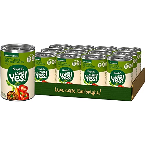Campbell's Well Yes! Hearty Lentil Soup With Vegetables, Vegetarian Soup, 16.3 Oz Can (Case Of 12) #TOP6
