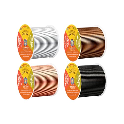Image of Mandala Crafts 20 Gauge Anodized Aluminum Craft Wire for Jewelry Making - 400 FT Colored Flexible Neutral Combo Wire - Bendable for Bonsai Armature Crafting Sculpting
