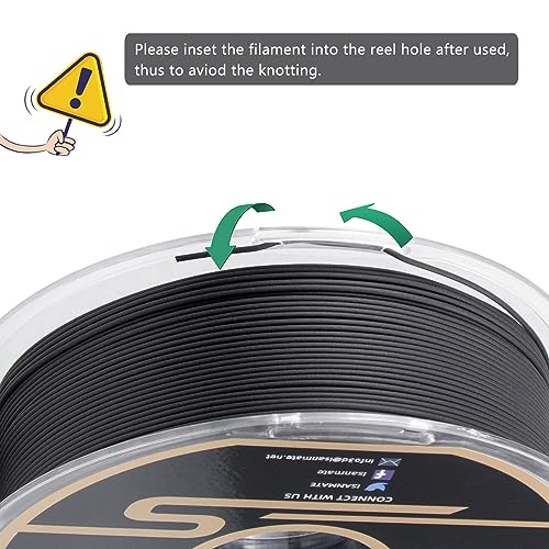 Image of iSANMATE 3D Printer Filament, Ebony Wood PLA Filament 1.75mm, + /- 0.03mm Accuracy, 1kg /Spool (20% Real Wood Fiber)