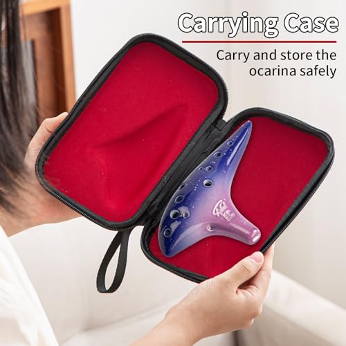 Image of inchOcean Notes inch 12 Hole Sweet Potato Ocarina Graceful Shape Pottery Ocarina in Alto C (Starry Purple)