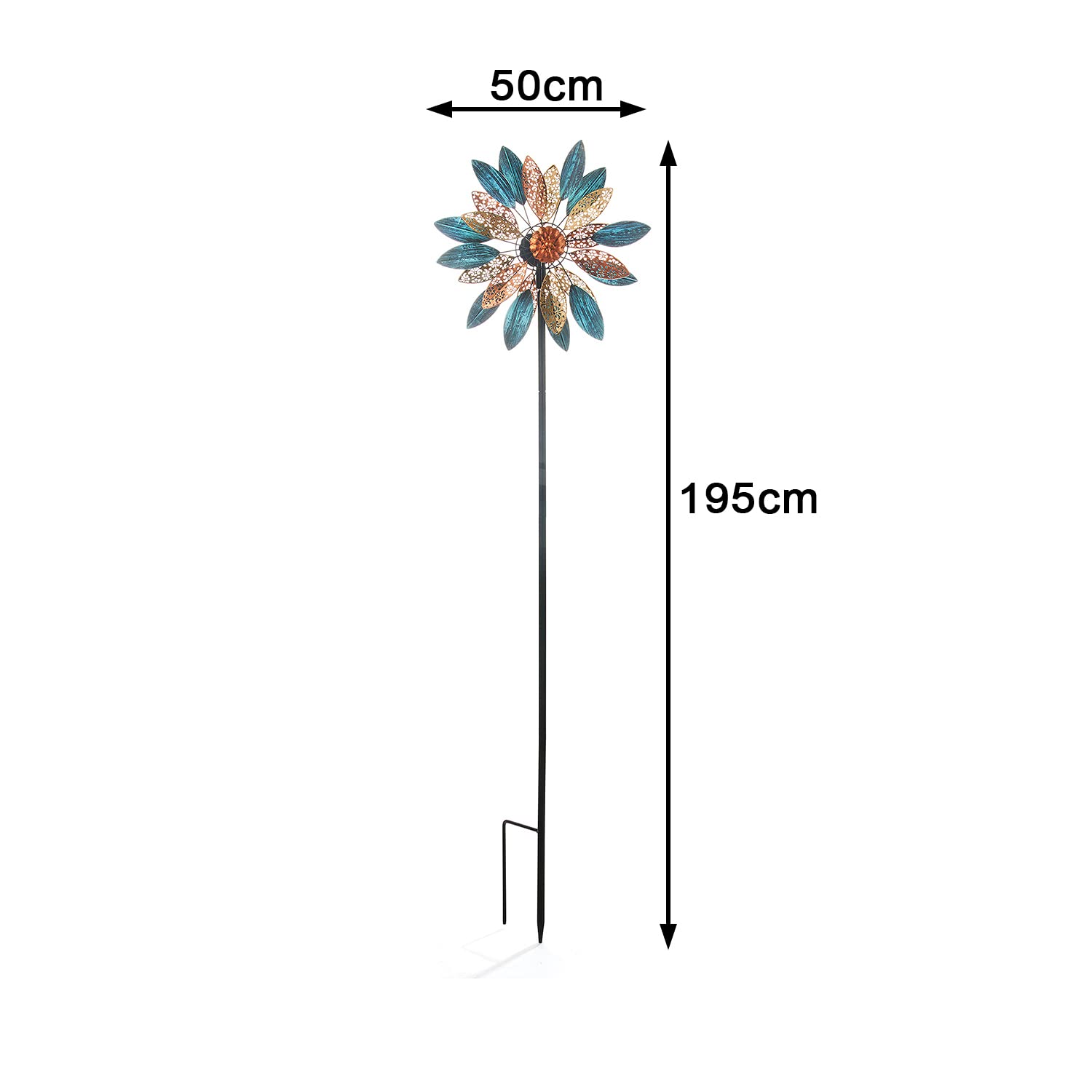 Kobolo Windrad Dekostecker Ornament XXL 50x195 cm Mehrfarbig