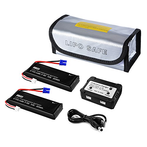 XCSOURCE 2pcs 7.4V 2700mAh 10C LiPo 20Wh batteria